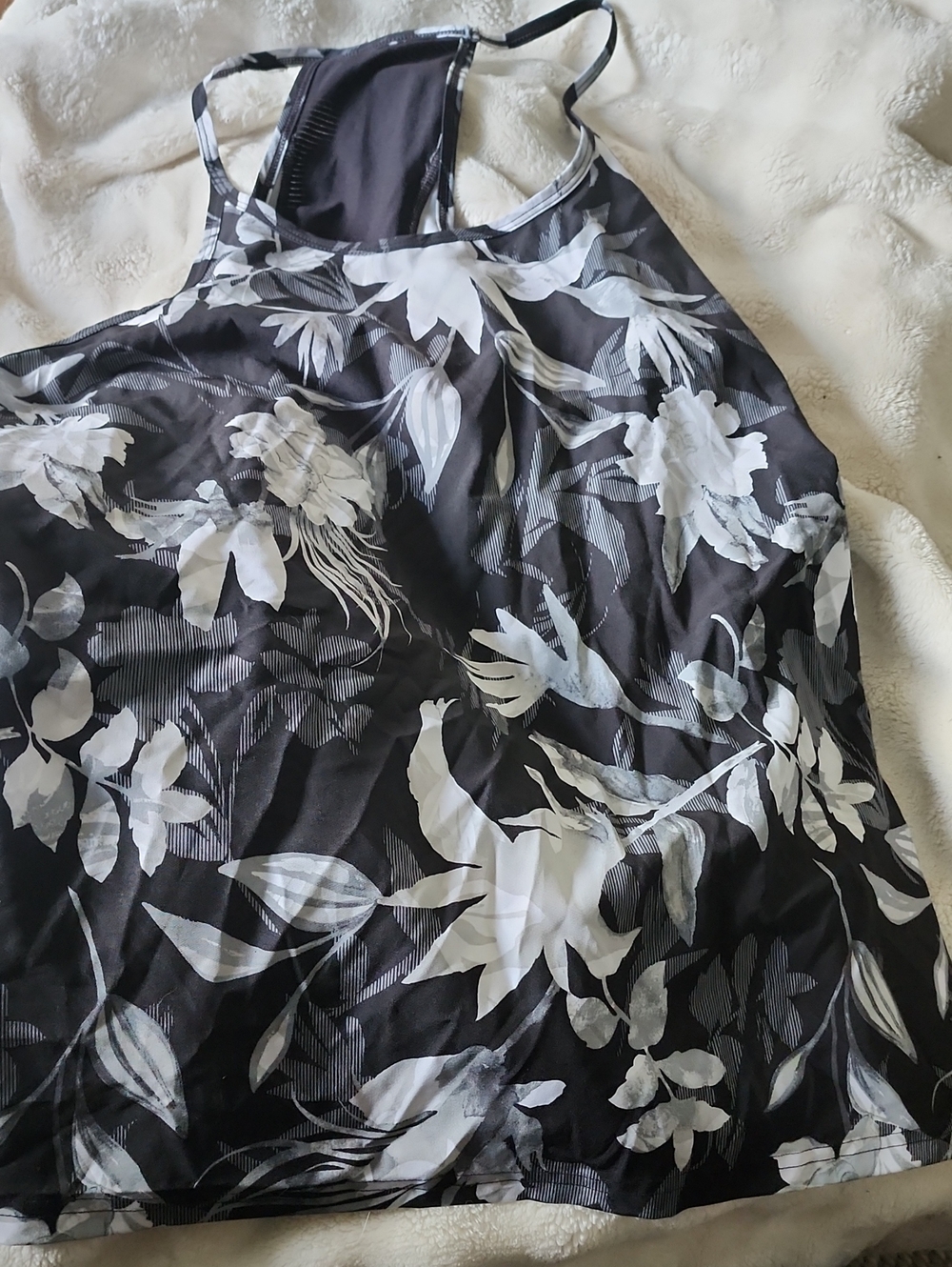 tek gear Black & White Strapless Floral Halter Dress